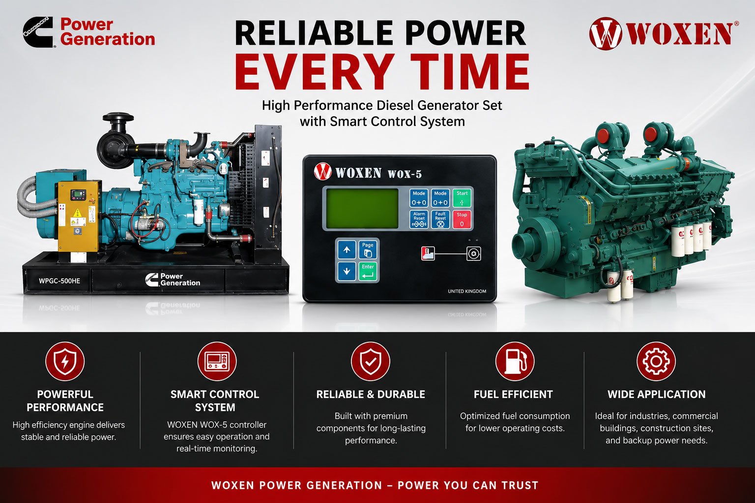 Cummins 319kVA & 350kVA Diesel Generator | WOC-319P & WOC-350E | World Machinery Store